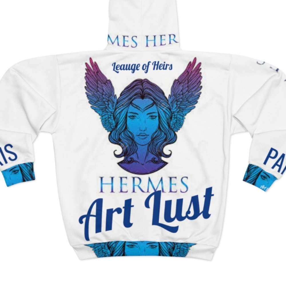 Vintage Blue L.O.H. Art Lust Hermes Unisex Zip Hoodie (AOP)
